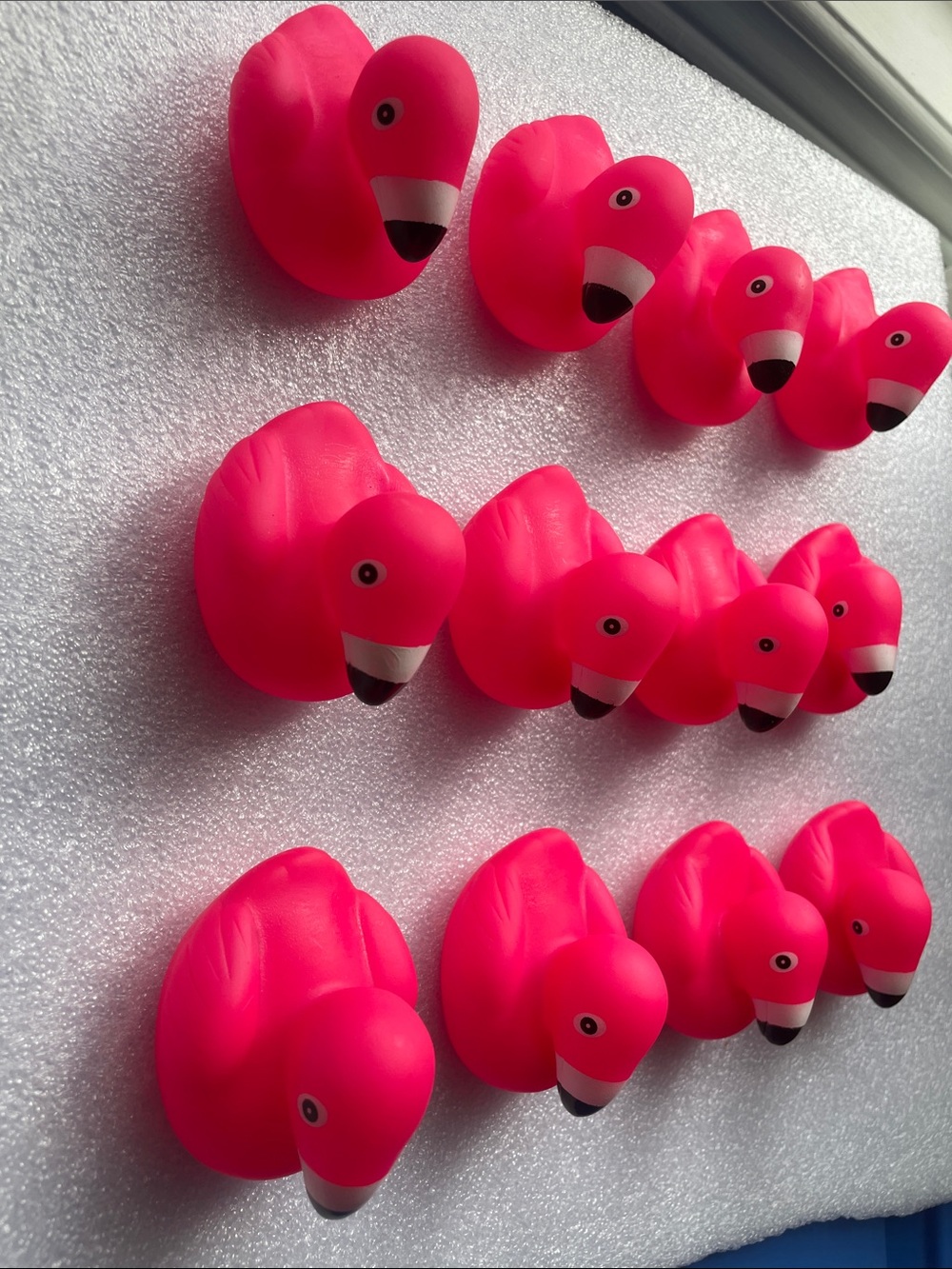 Pink Flamingo Bird Toy - Bright Pink Rubber Bath & Pet Toy lot of 12